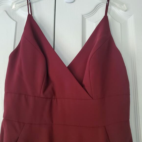 After Six 6824 Gown 6 Cabernet Red Pockets Bridesmaid Prom Event V-Neck Wedding - Picture 3 of 13